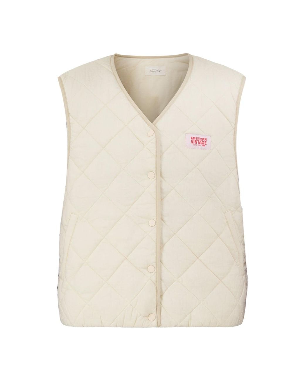 American Vintage White Yupi Quilted Vest
