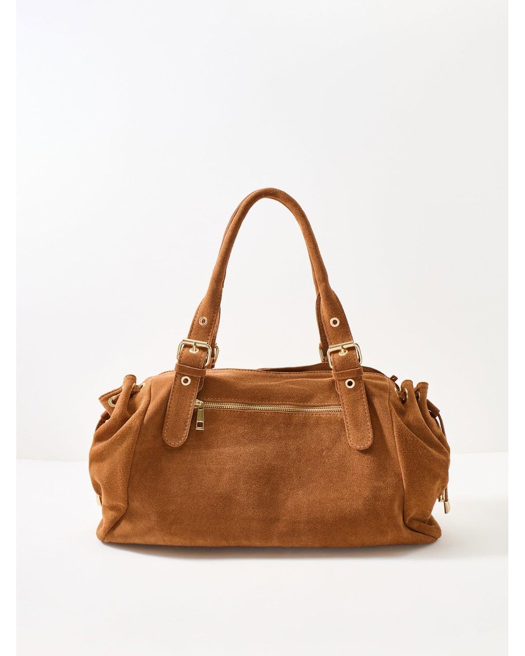 Marlon Natural Beltra Big Suede Tote Bag Tan