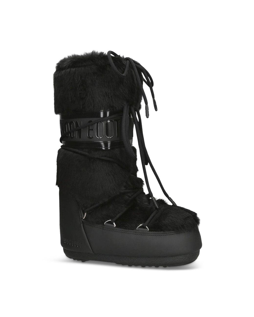 Moon Boot Black Icon Faux Fur