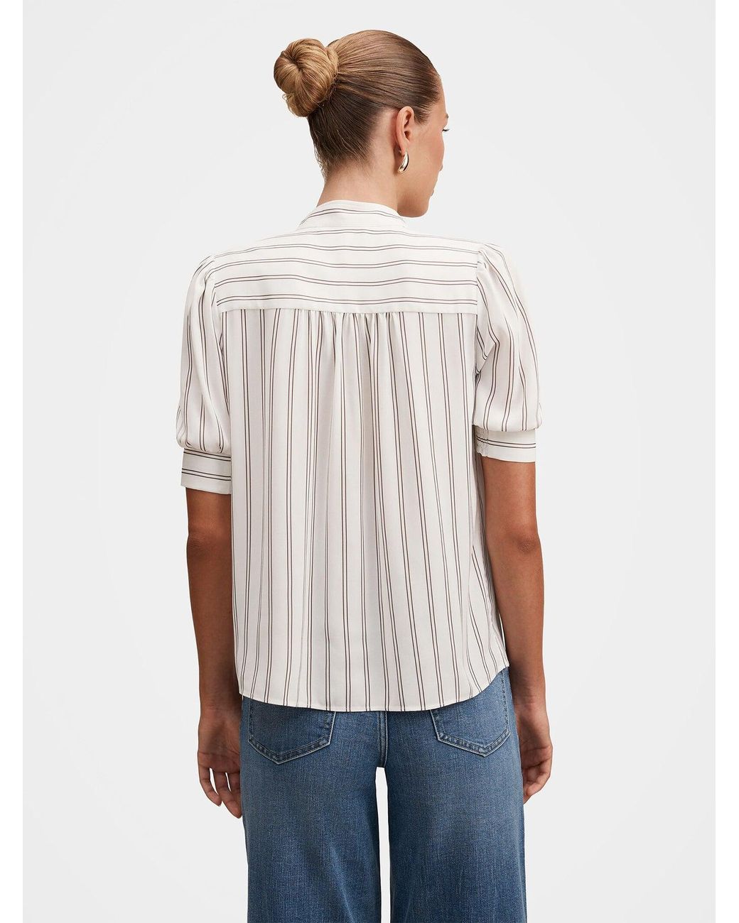 Forever New White Dorothea Striped Blouse