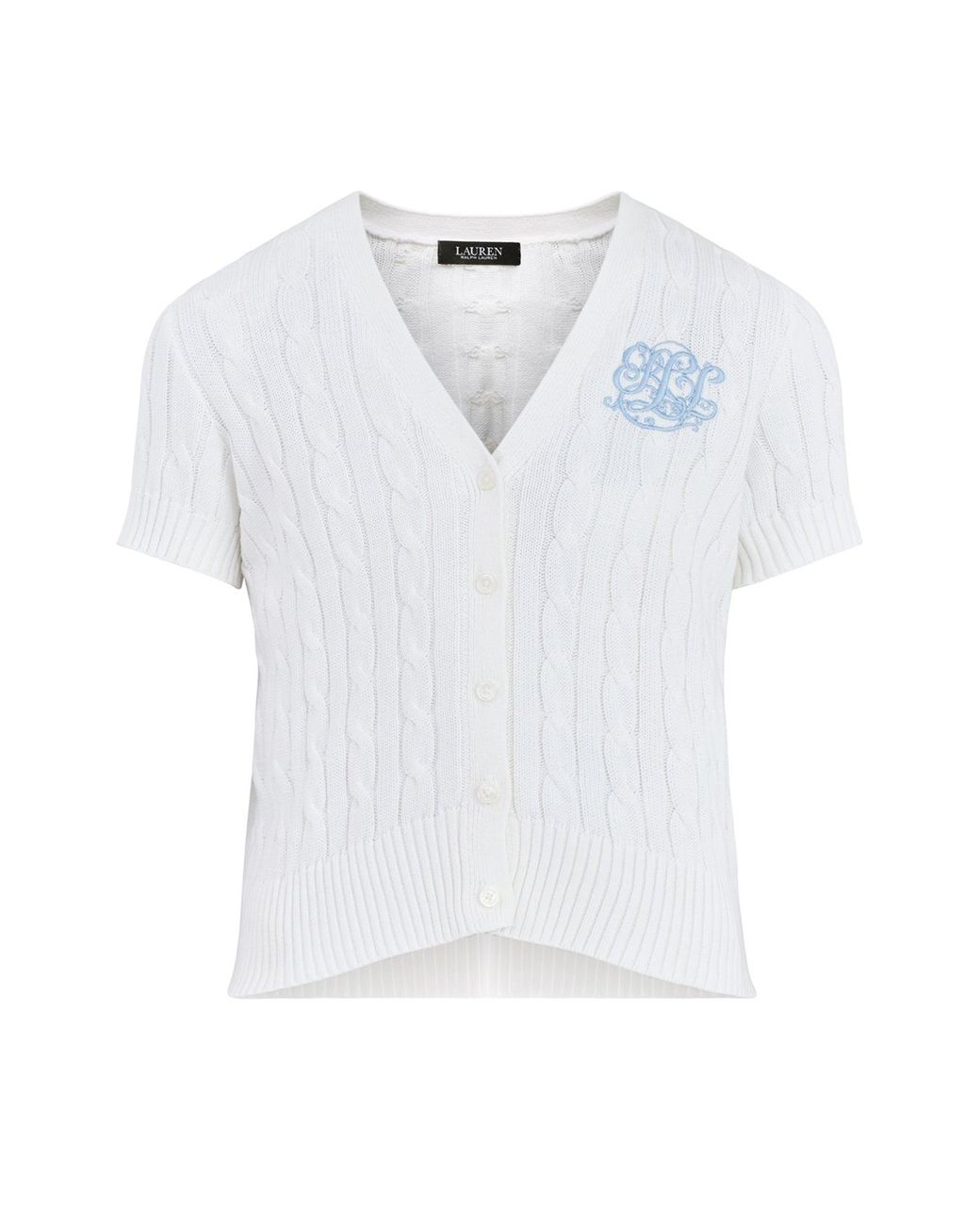 Ralph Lauren White Cable Knit Cardigan