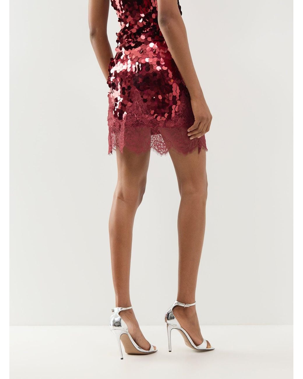 Never Fully Dressed Red Sequin Mini Maeva Skirt