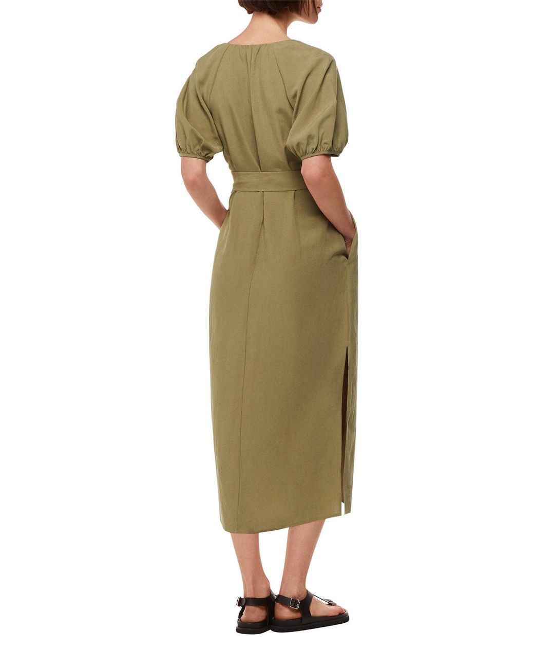 Whistles Green Ariella Blend Midi Dress