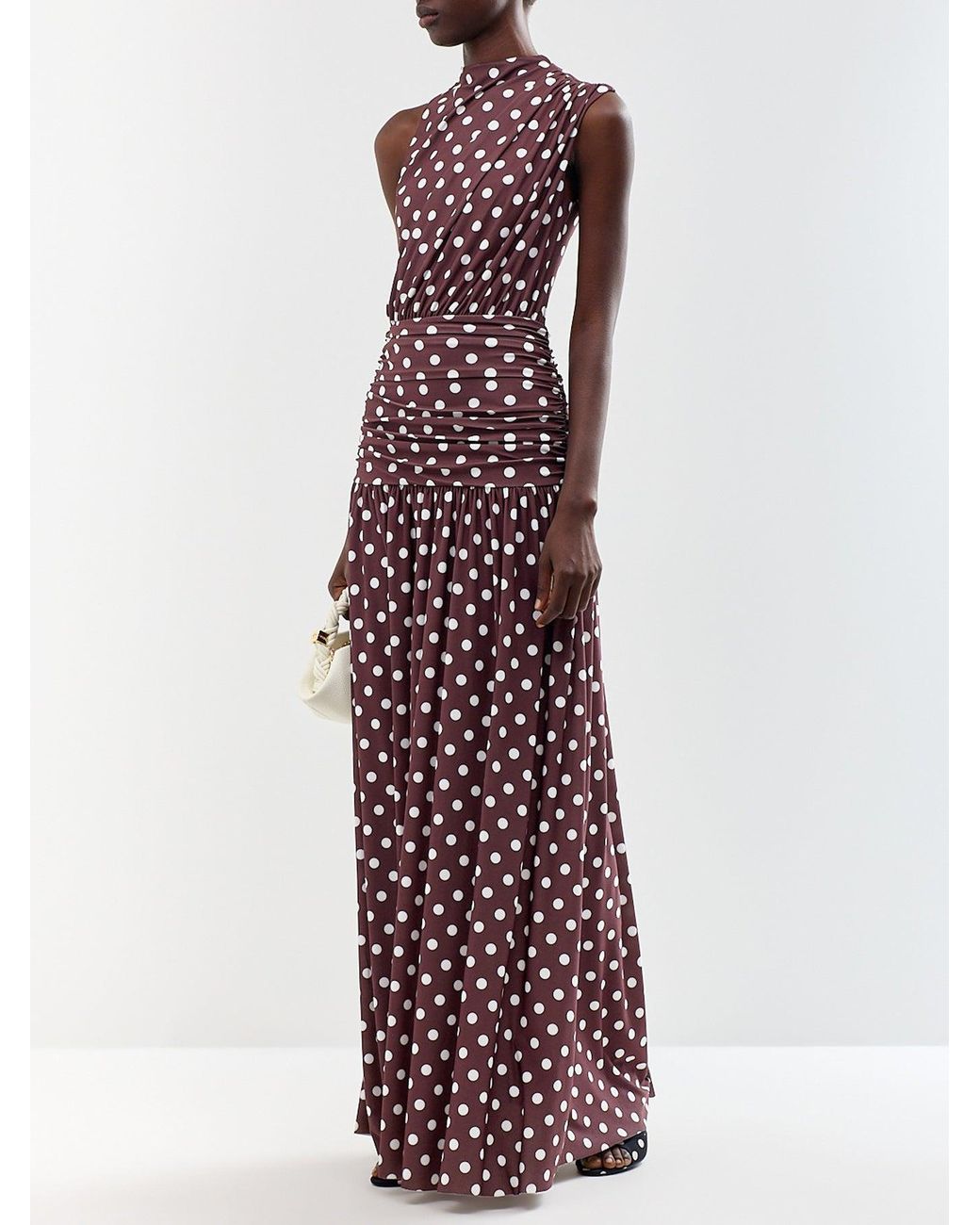 Club L London Purple Kelis Polka-Dot High-Neck Maxi Dress