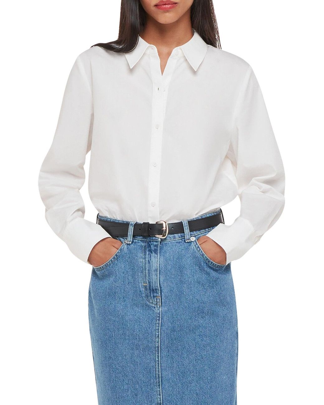 Whistles White Women's Boxy Cotton Shirt