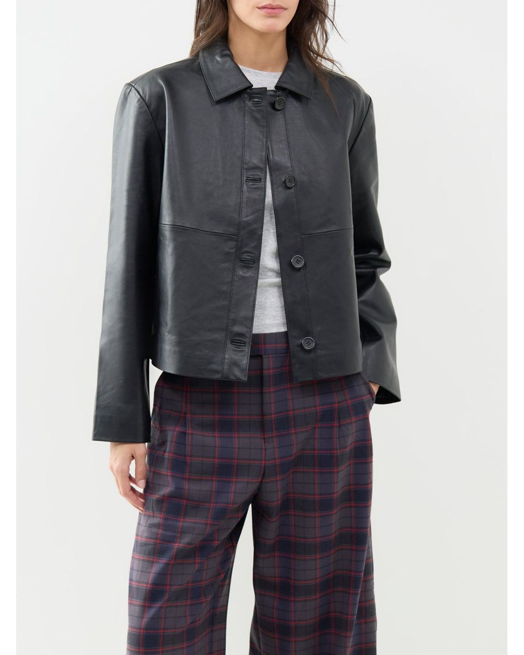 Vero Moda Black Evestina Short Leather Jacket