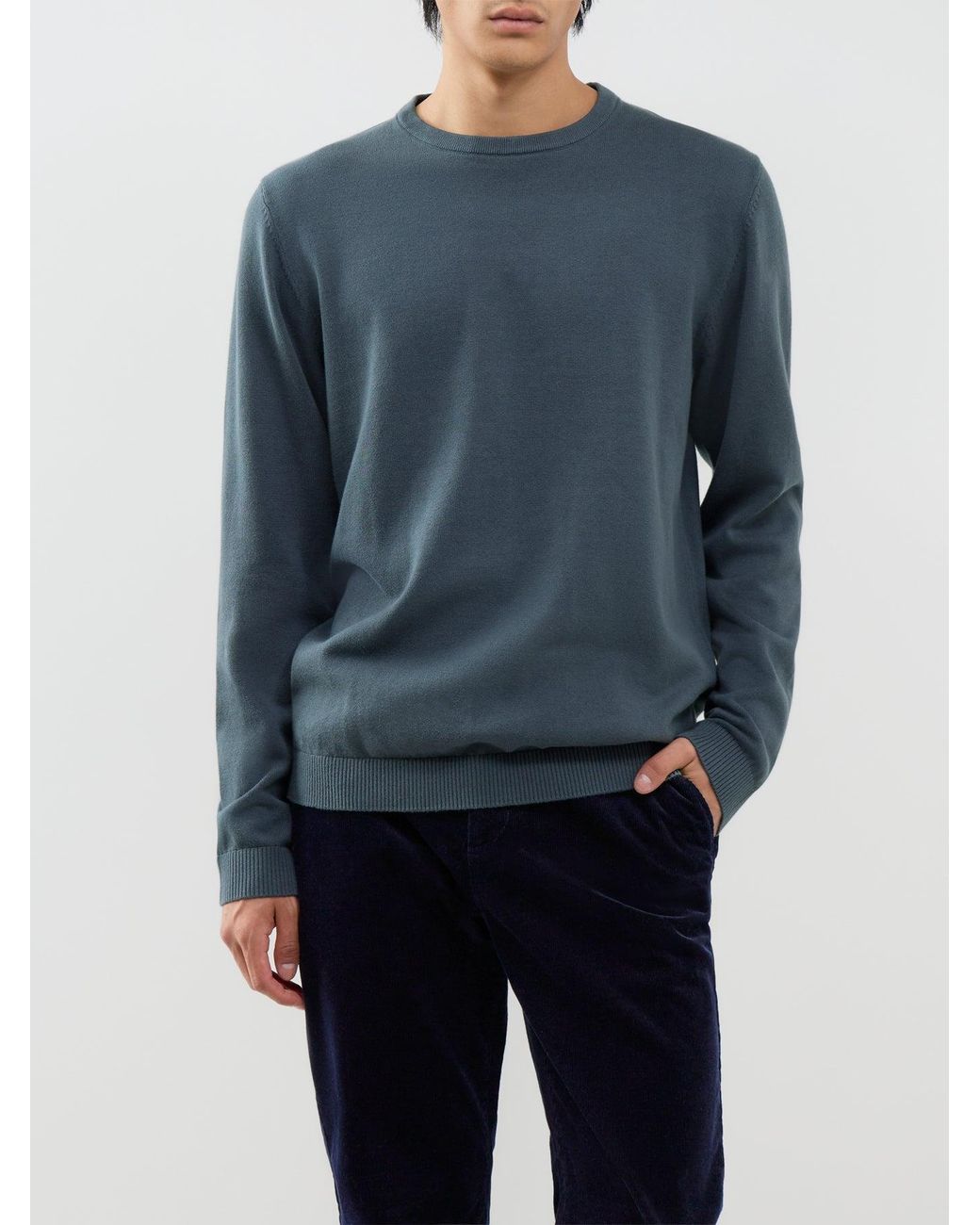 Jack & Jones Blue Organic Knitted Crew Neck Jumper for men