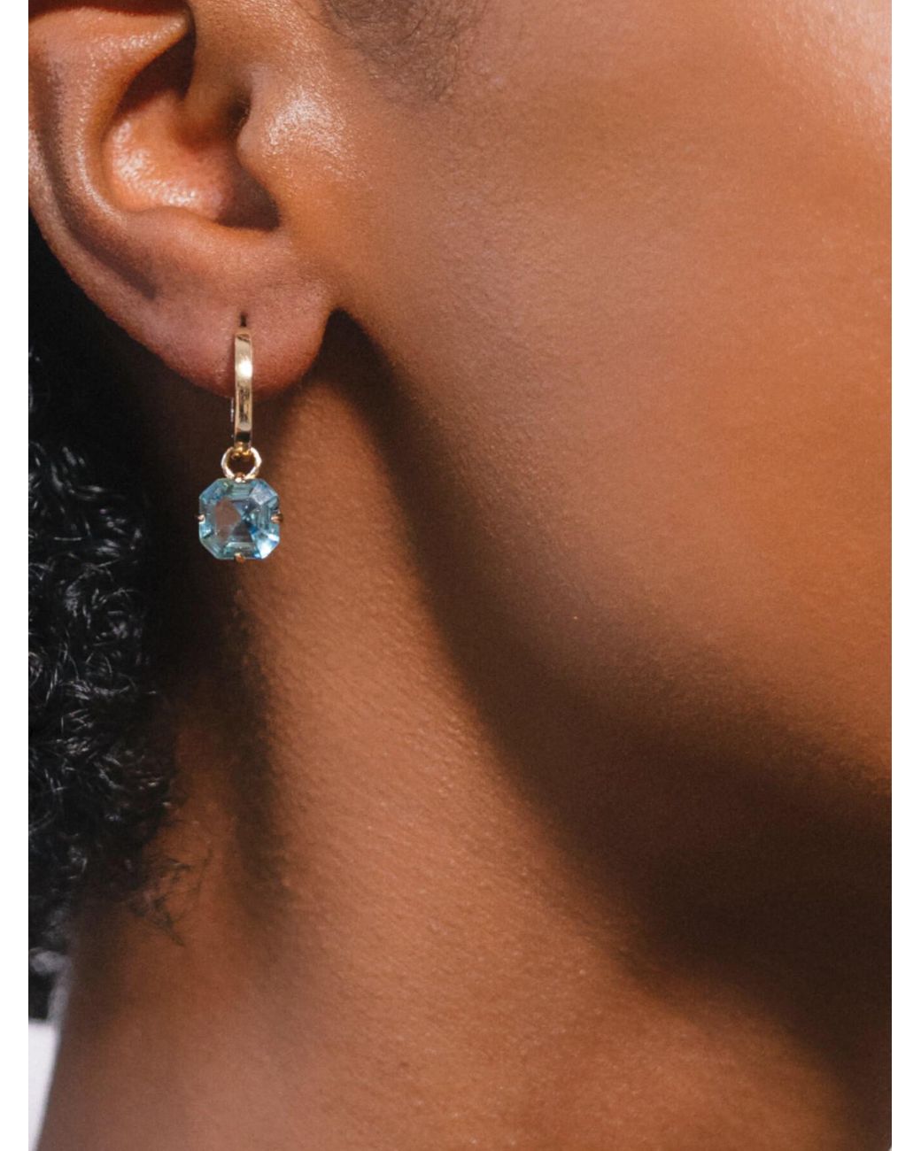 Ralph Lauren Women's Stone huggie Drop Earrings in Blue