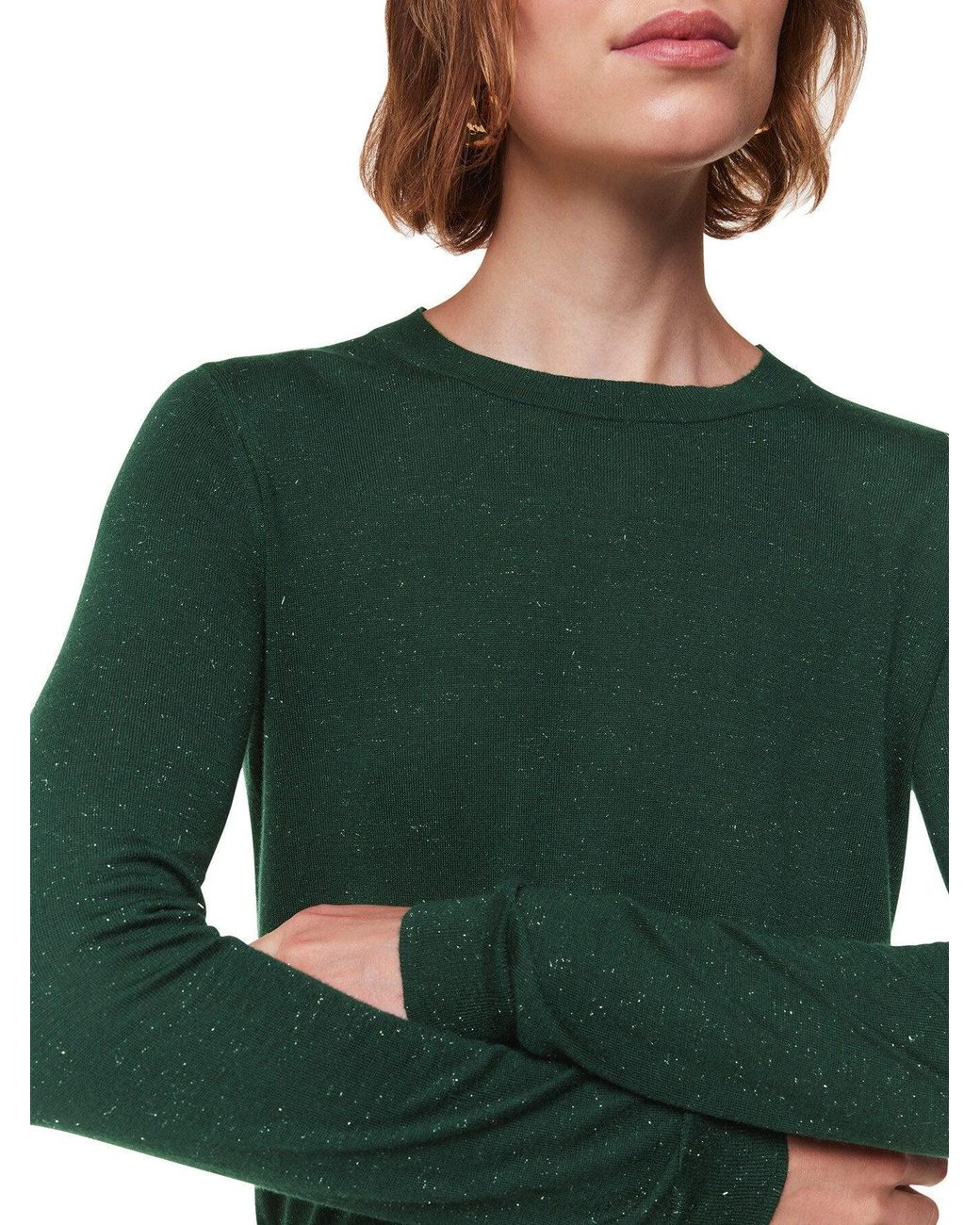 Whistles Green Annie Sparkle Crew Neck