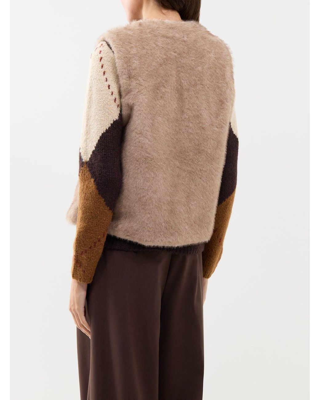 Soya Concept Natural Haye 4 Faux Fur Gilet