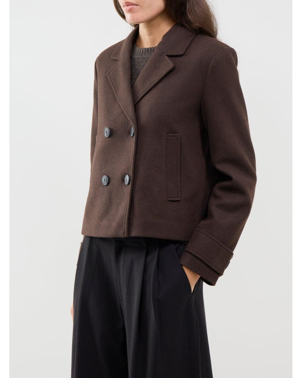 ONLY Brown Freja Short Double-Breasted Jacket