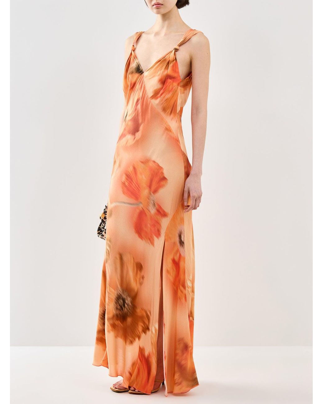 Never Fully Dressed Orange Blurred Floral Sofia Dress