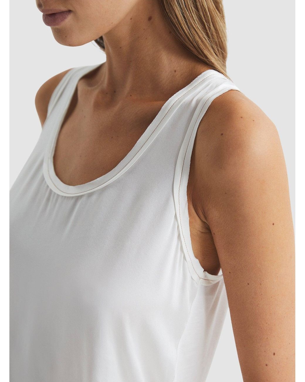 Reiss White Riley Front Vest