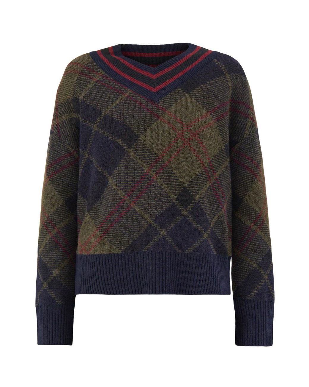 Barbour Blue Shae Knitted V-Neck Jumper