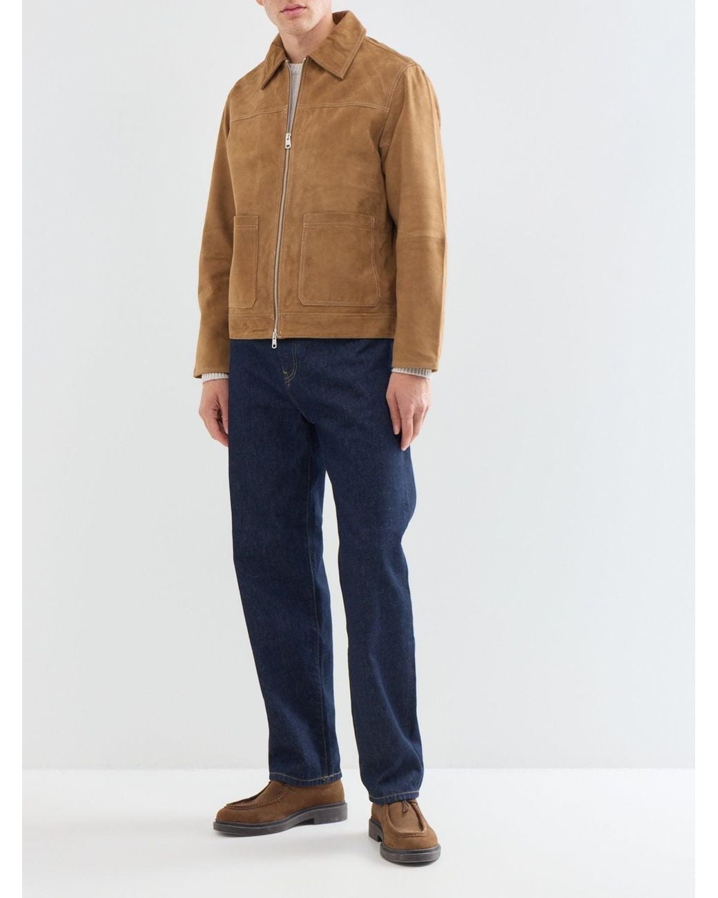 SELECTED Brown Carson Goat Suede Jacket for men