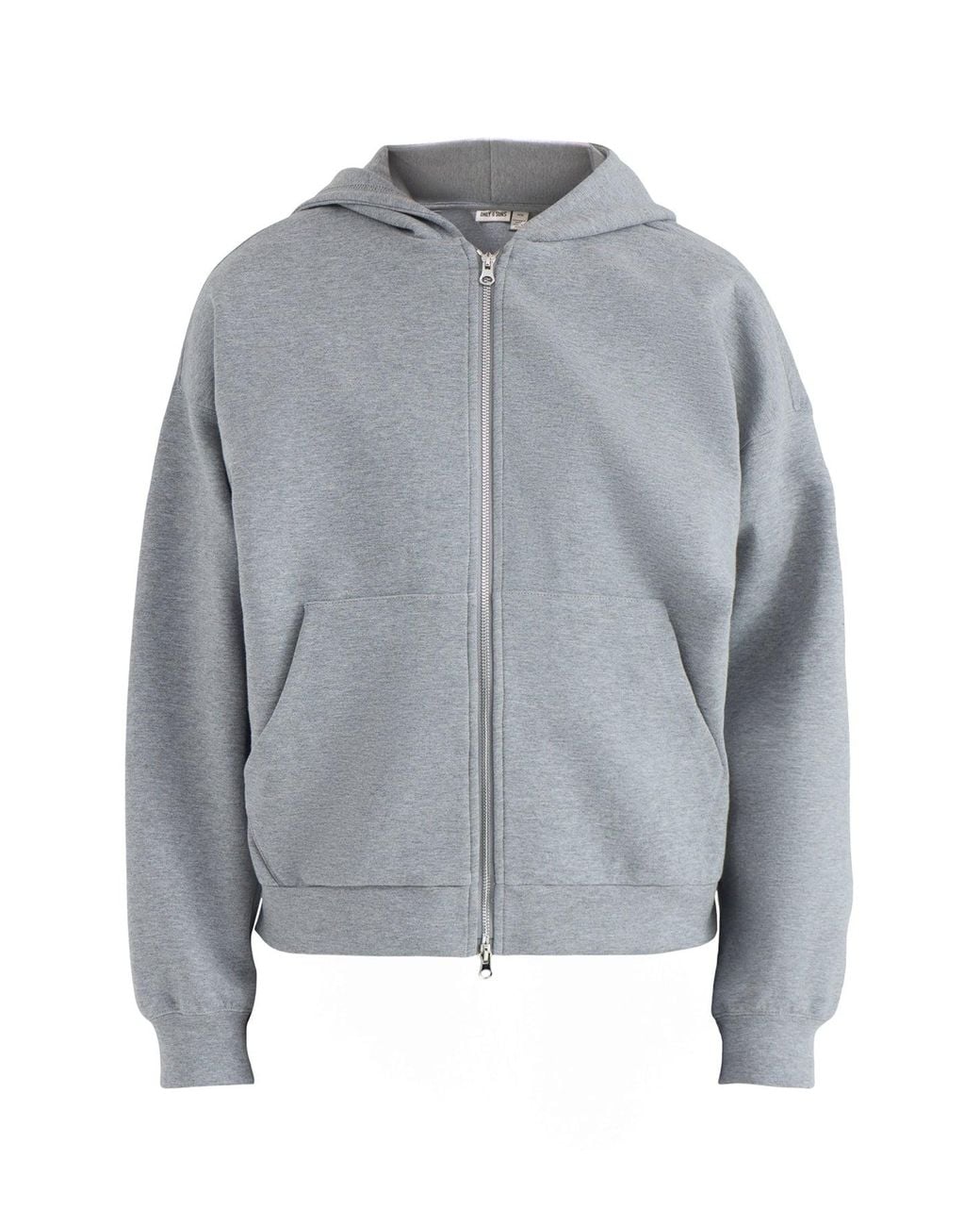 Only & Sons Gray Goyle Boxy Blend Zip-Through Hoodie for men