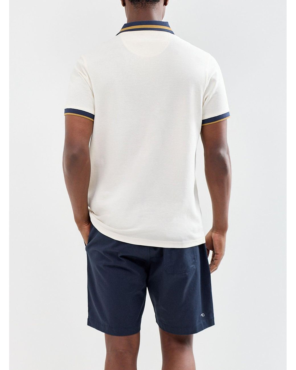 Barbour White Anthorn Textured Tailored Polo Shirt for men