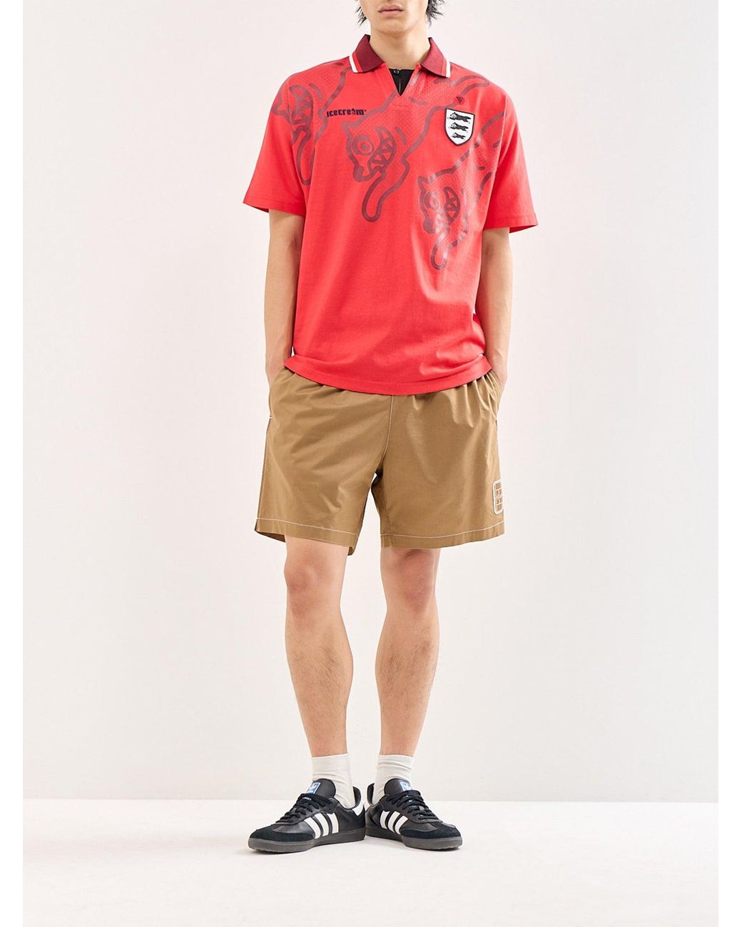 ICECREAM Red Running Dog Football Shirt for men
