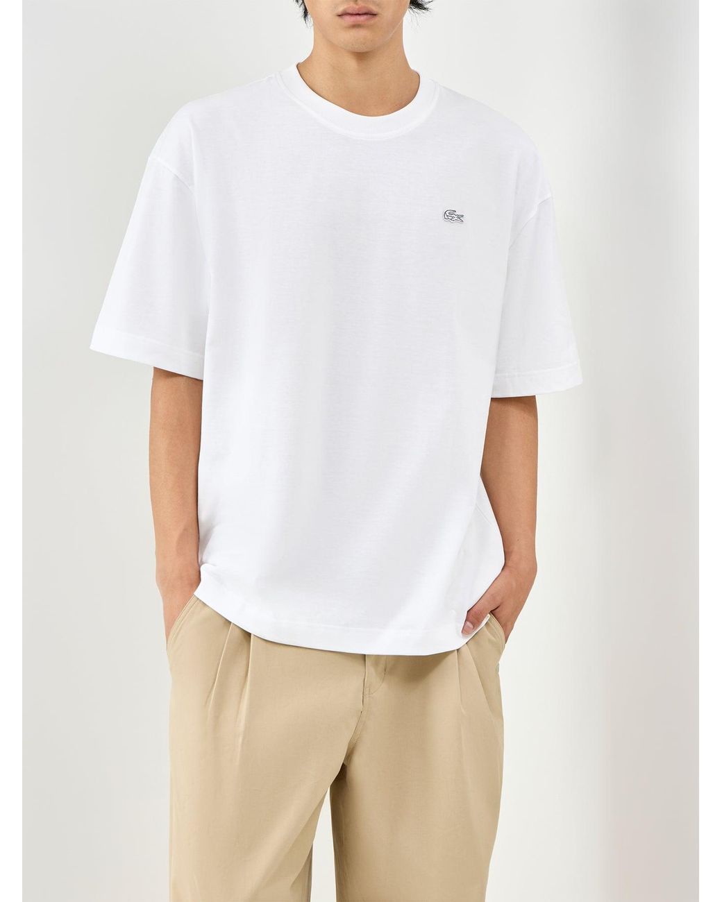 Lacoste White Heavy Jersey T-Shirt for men