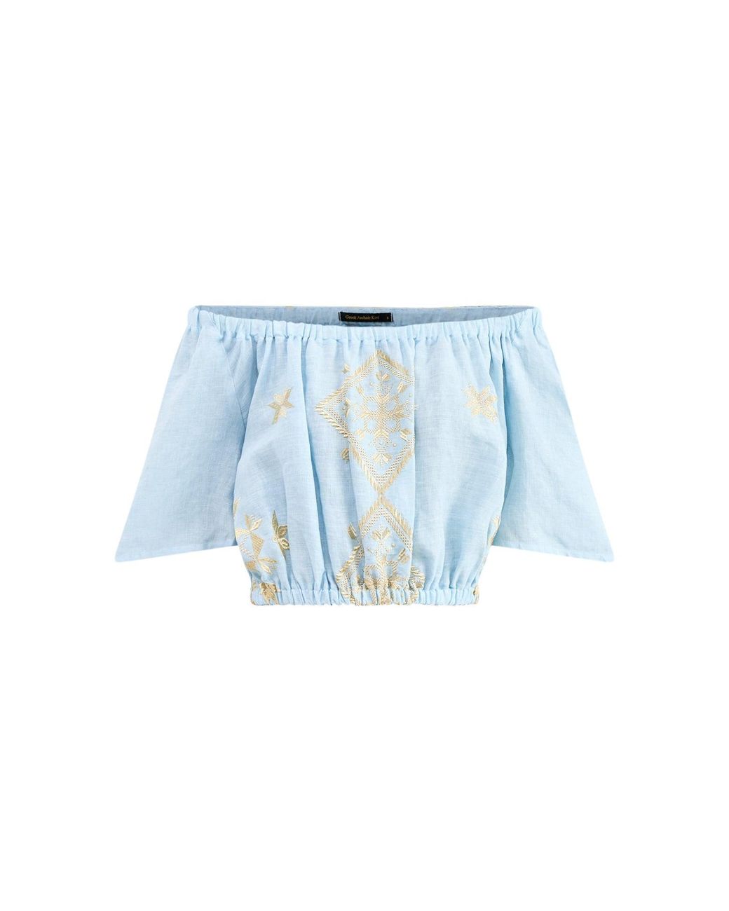Kori Blue Lefkada Cropped Blouse