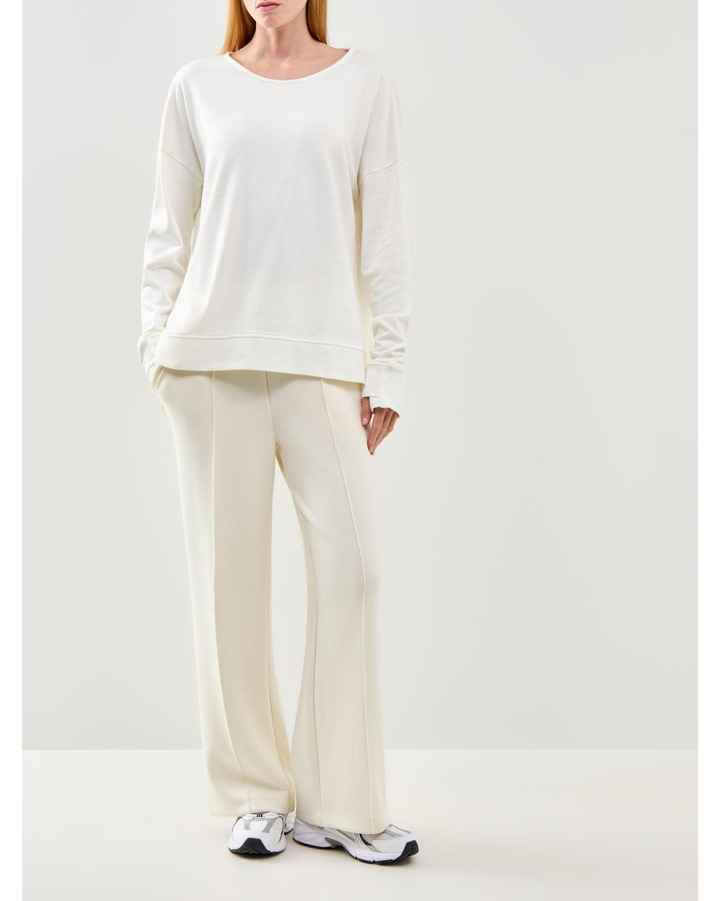 Sweaty Betty White After Class Open Back Tie Sweatshirt