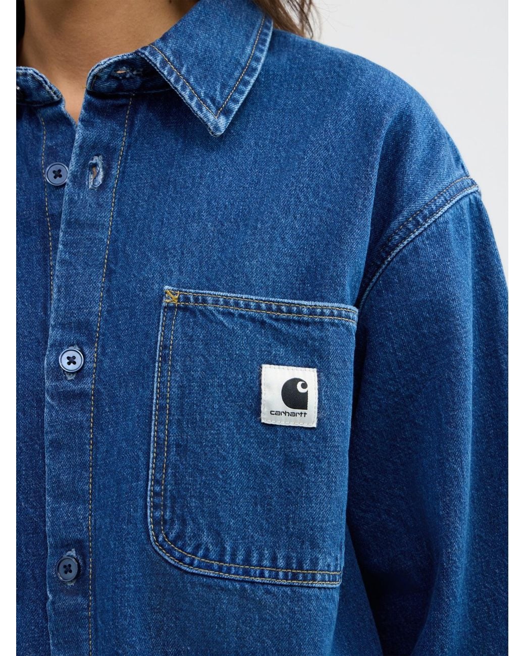 Carhartt Blue Marly 100% Shirt Jacket for men