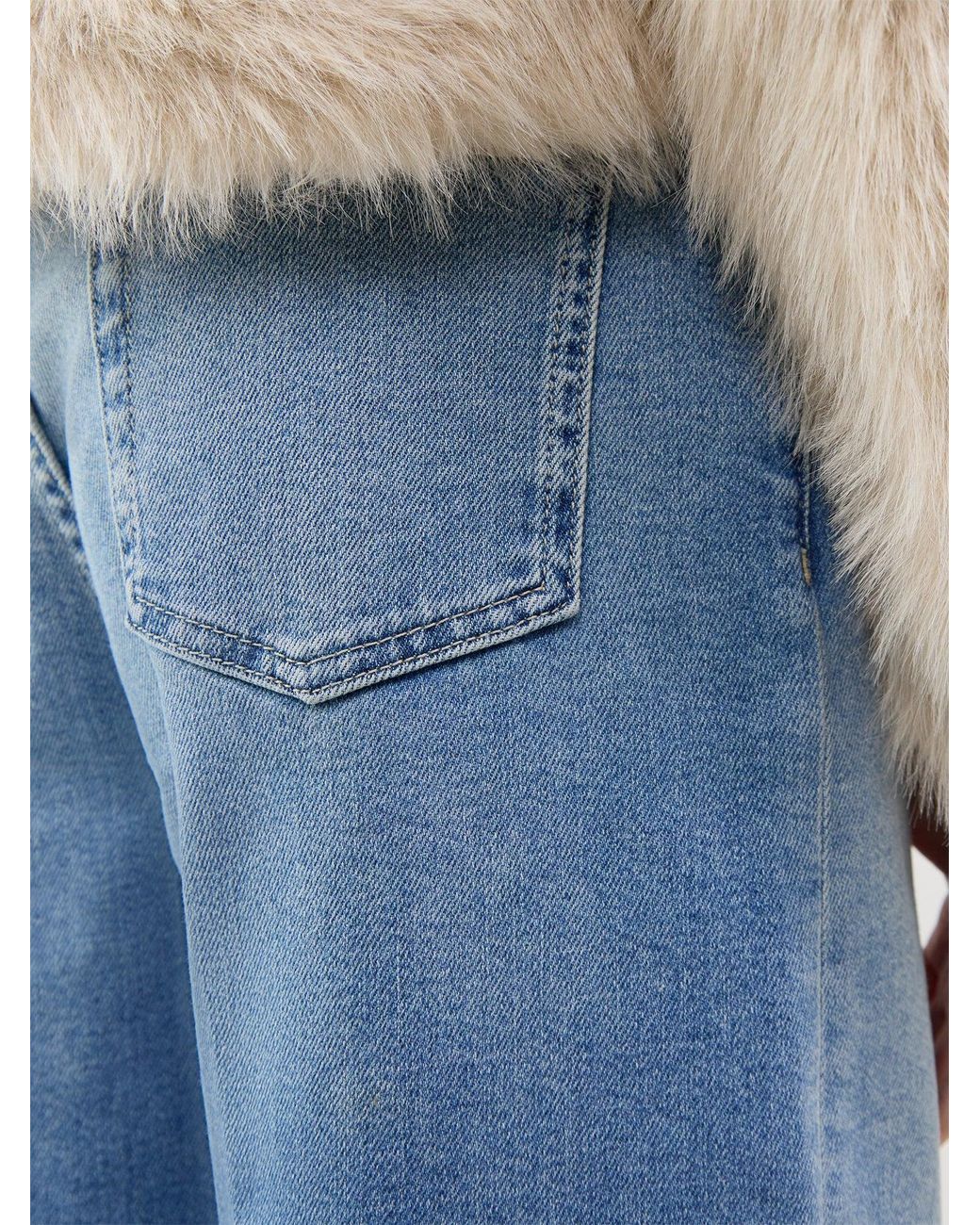7 For All Mankind Blue Blend Lotta Wide Leg Jeans