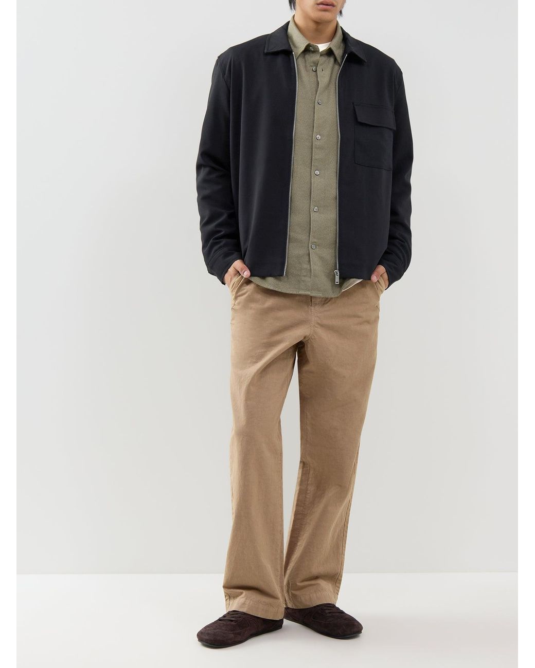 SELECTED Green Organic Noah Brushed Twisted Shirt for men
