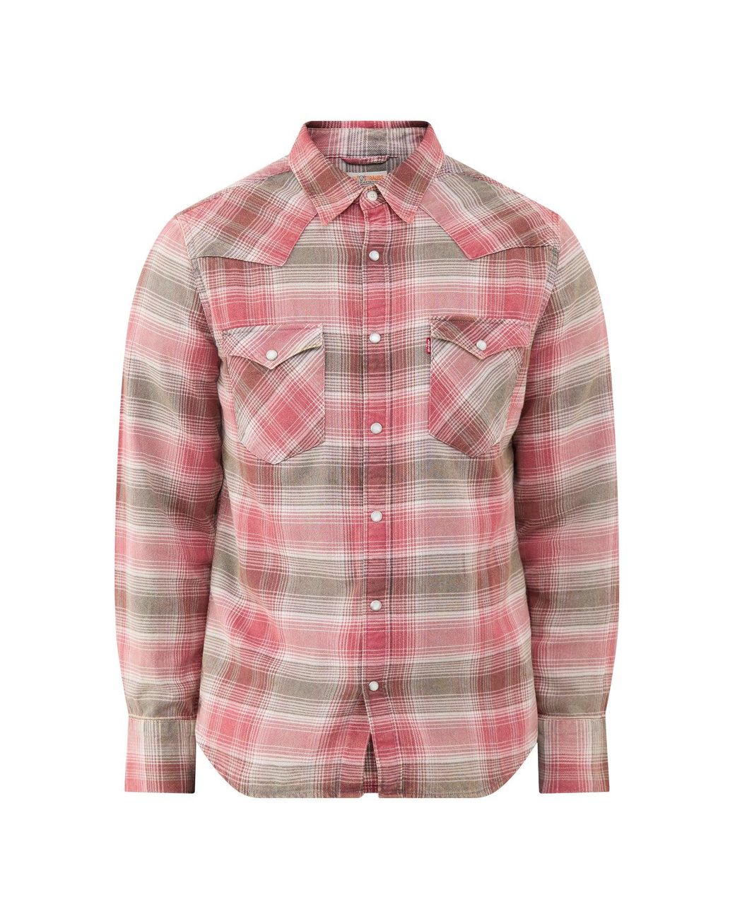 Levi's Pink Barstow Western Standard Check Flannel Shirt for men