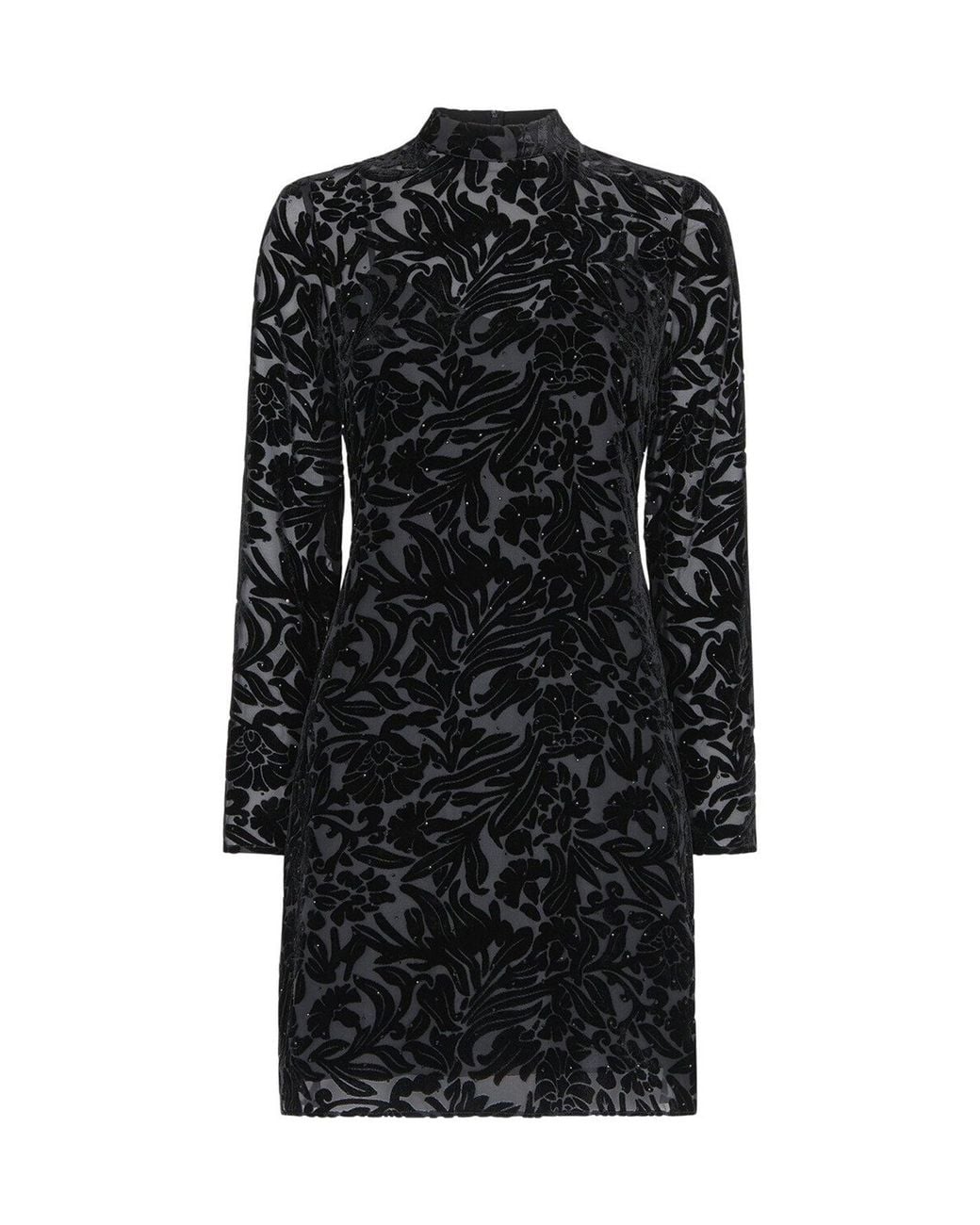 Whistles Black Women's Hot Fix Floral Velvet Dress
