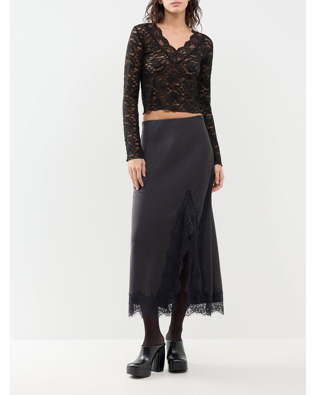 ONLY Black Nikka Long Sleeve Lace Top –