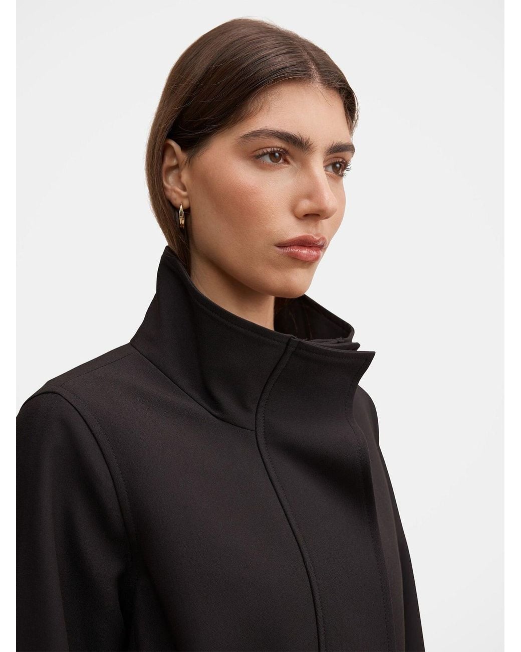 Forever New Black Florence Funnel Neck Trench Coat