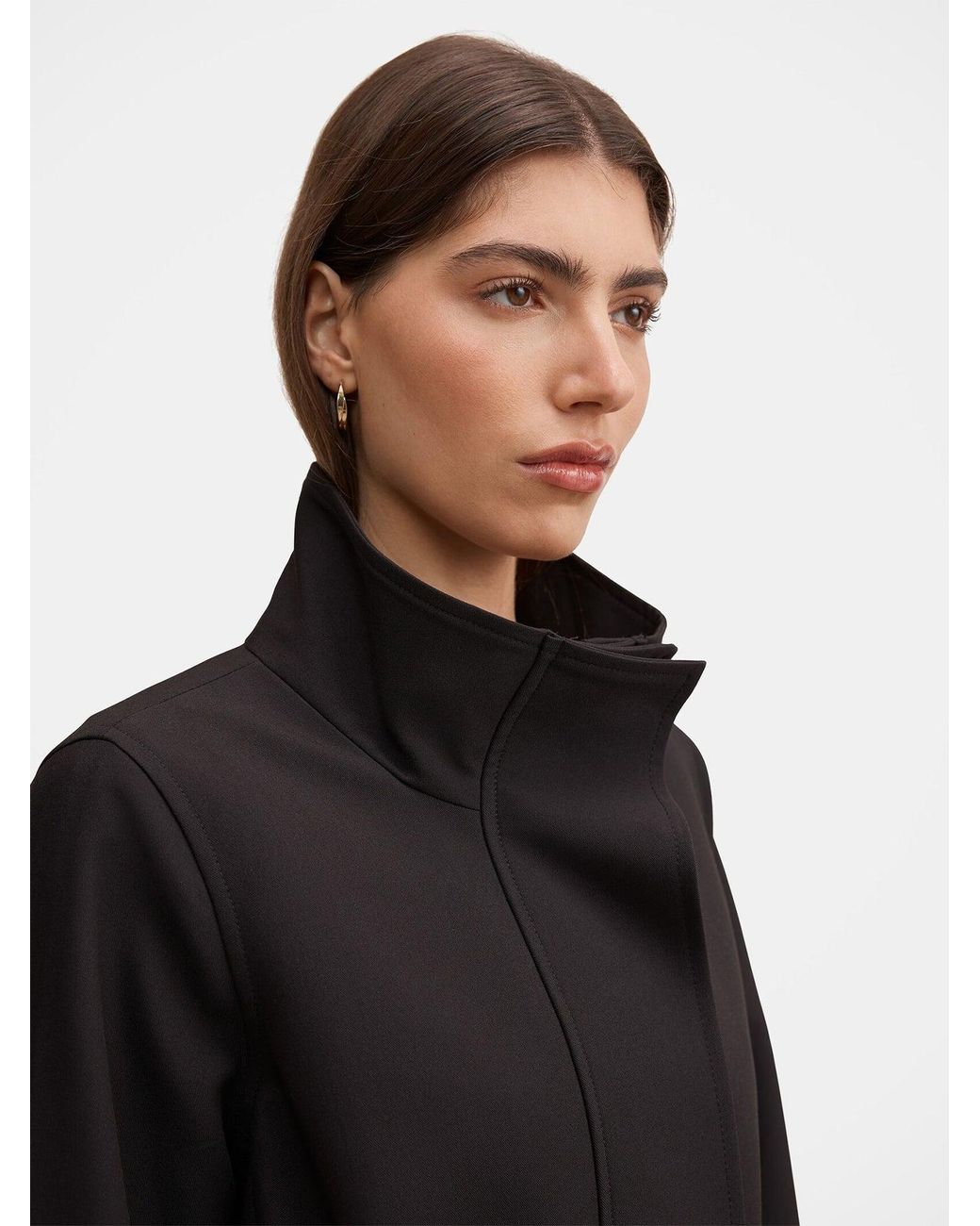 Forever New Black Florence Funnel Neck Trench Coat