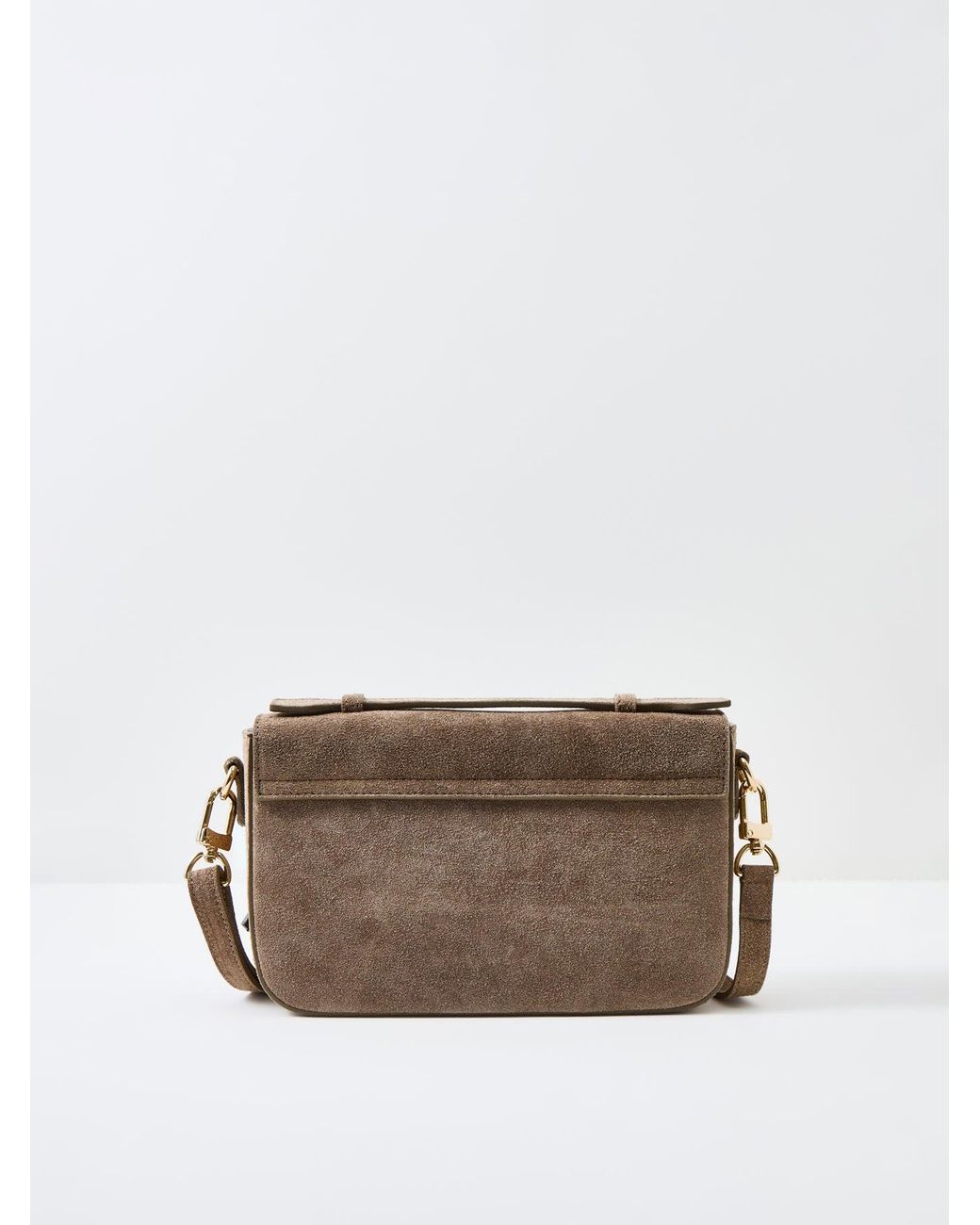 Apatchy London Brown Flora Suede Top Handle Crossbody Bag