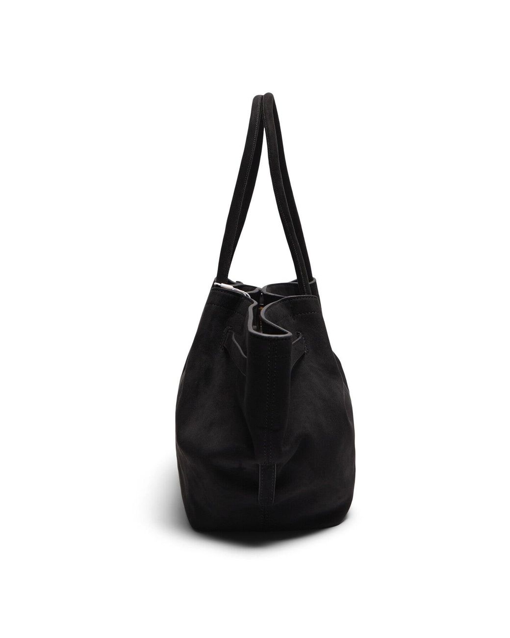JW PEI Black Hana Medium Faux Suede Tote Bag