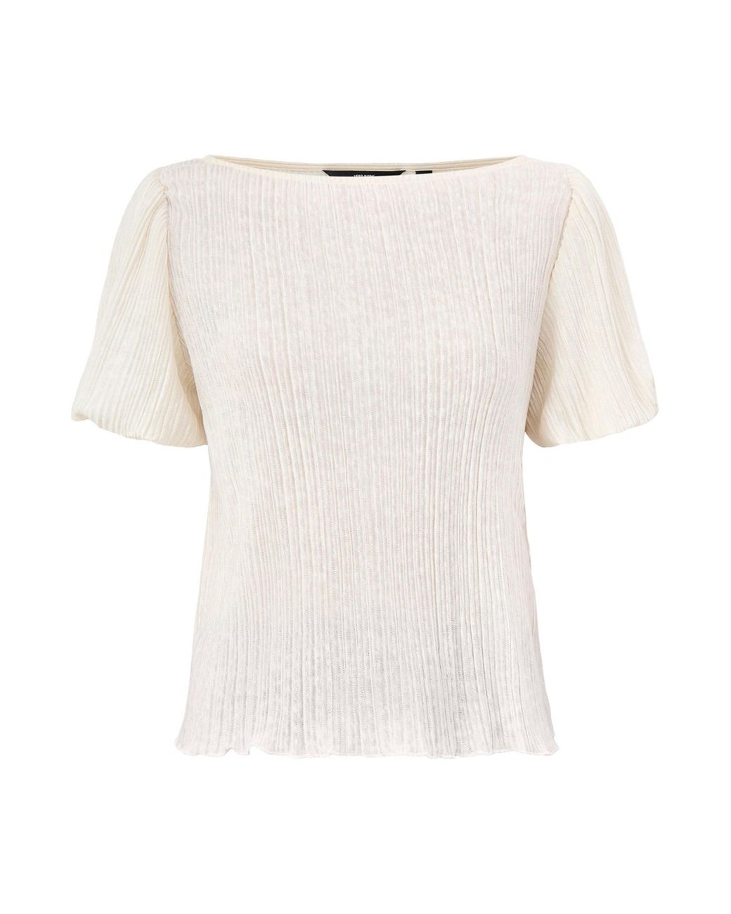 Vero Moda White Leika Boat Neck Top Cream