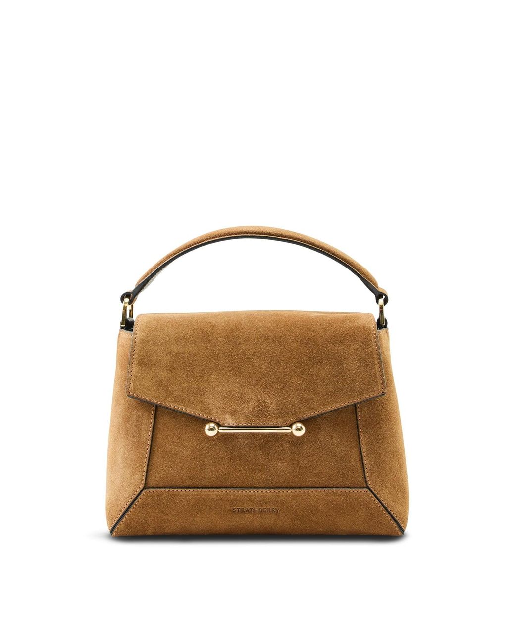 Strathberry Metallic Mosaic Suede Top Handle Bag