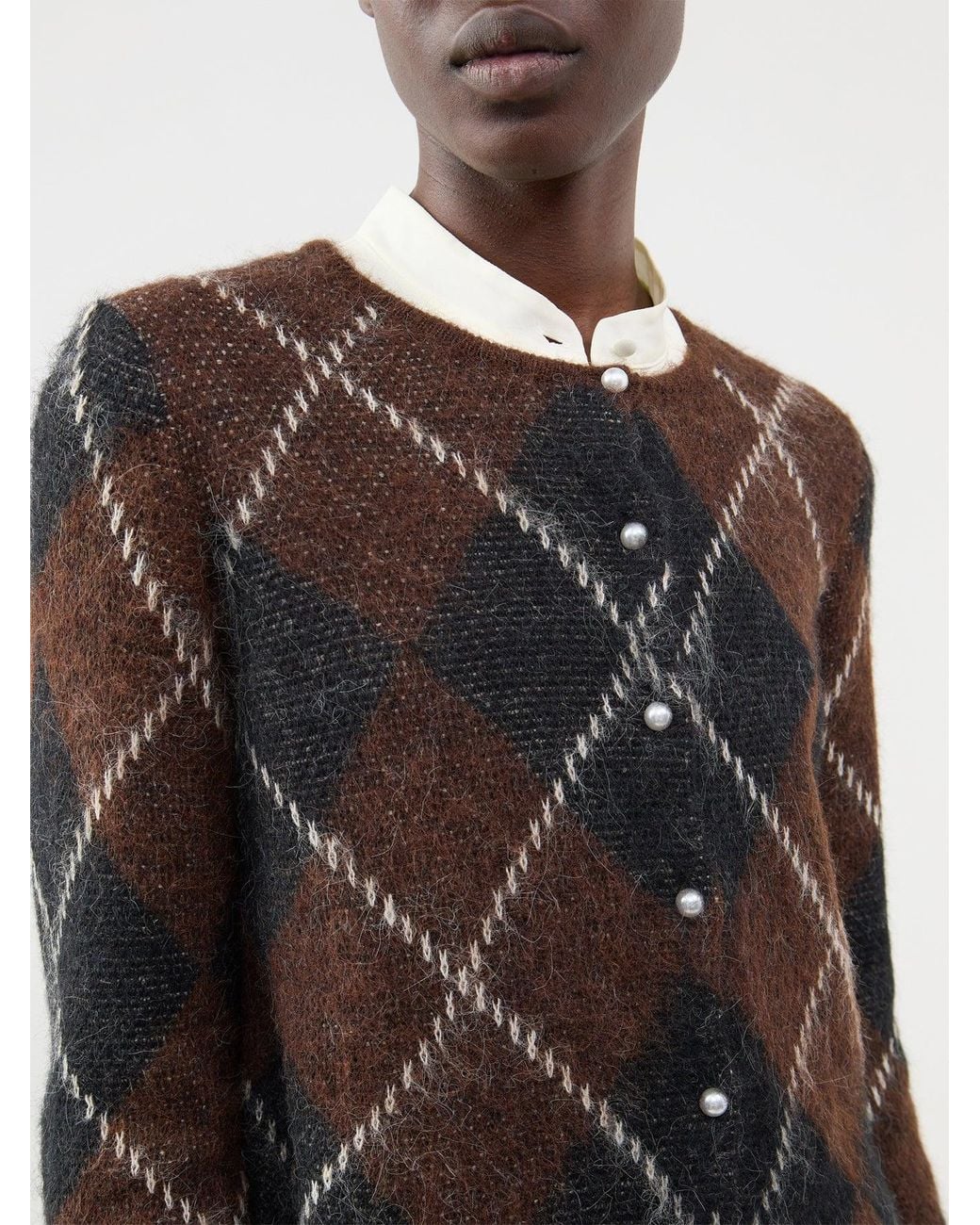 ONLY Black Blend Argyle Cardigan