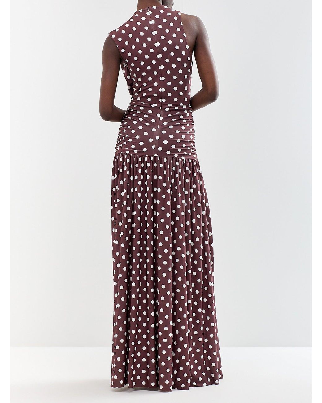 Club L London Purple Kelis Polka-Dot High-Neck Maxi Dress