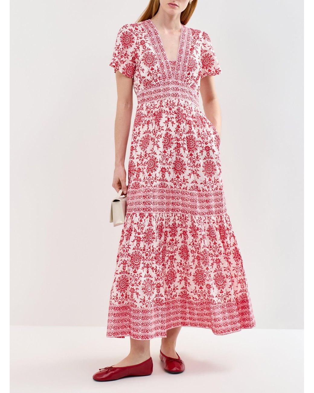 Aspiga Pink Pippa Organic Block Print Maxi Dress
