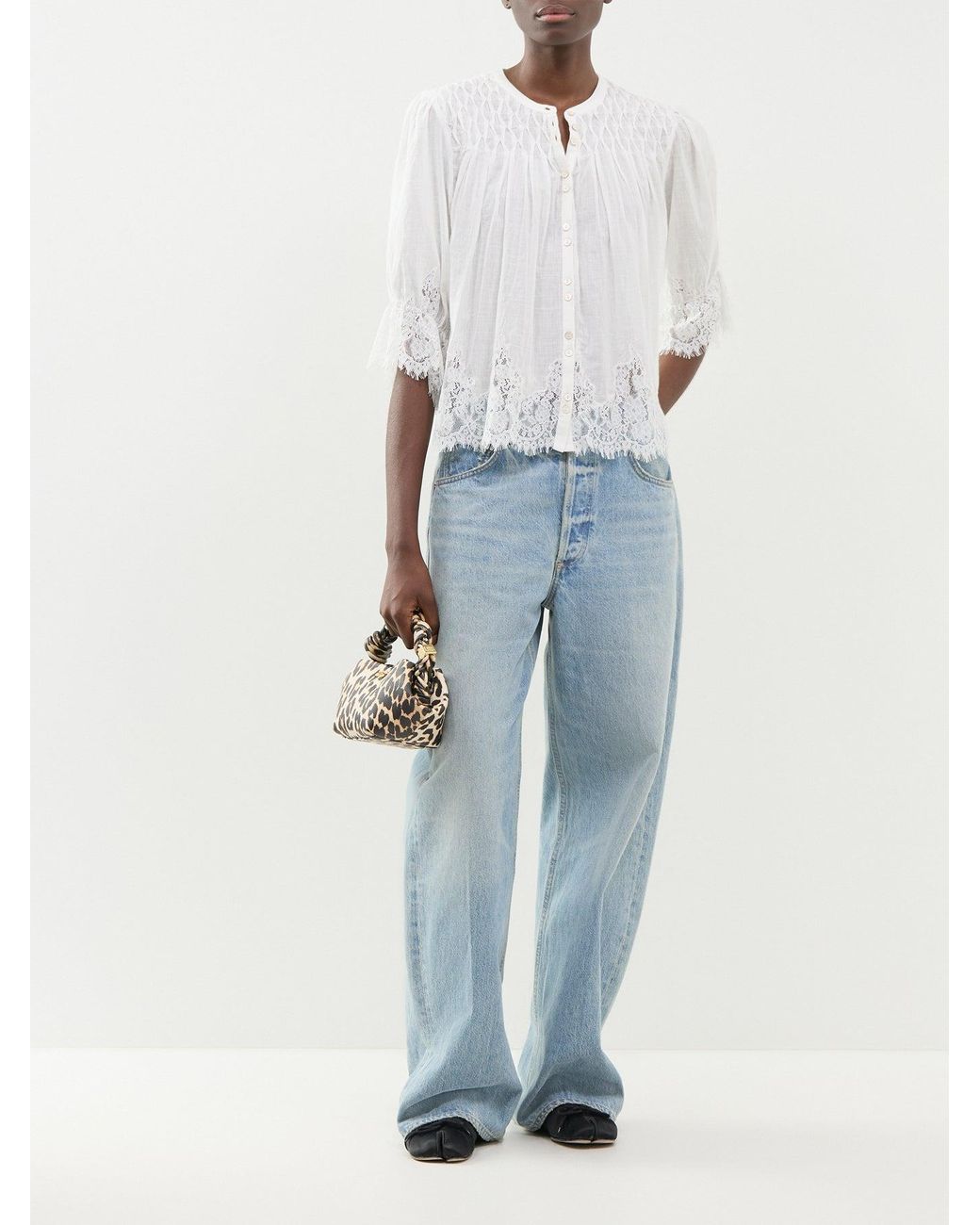 Rixo White Erika Blouse