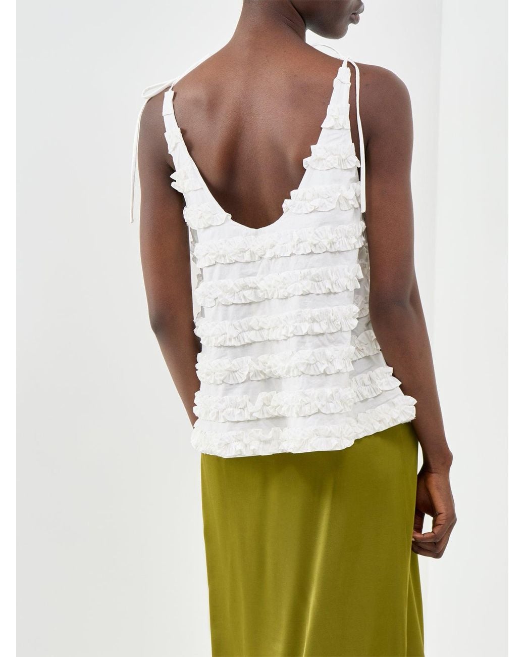 Damson Madder White Leili Ruffle Cami
