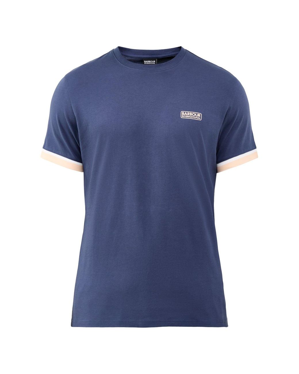 Barbour Blue Deep Cuff Evan Tipped T-Shirt for men