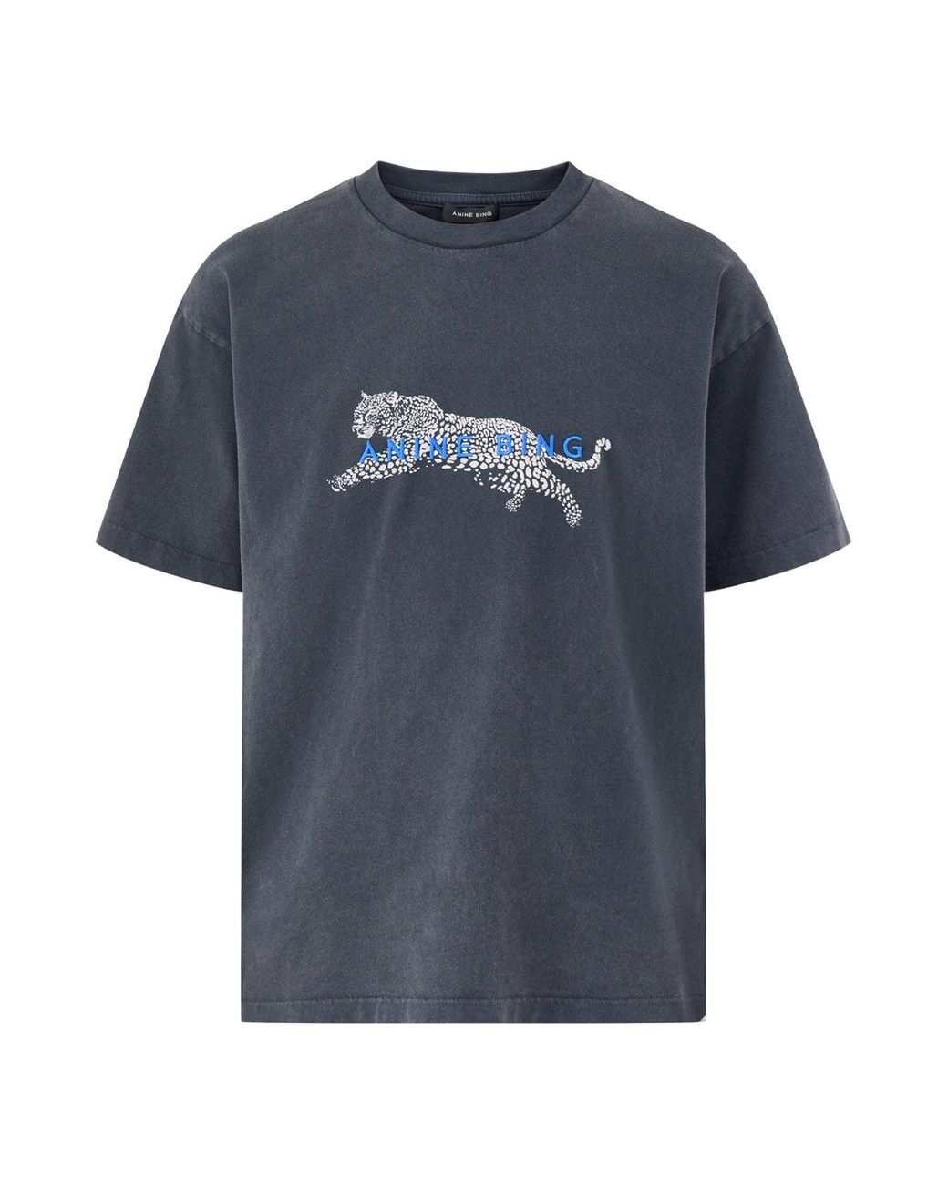 Anine Bing Blue Cade Leopard T-Shirt