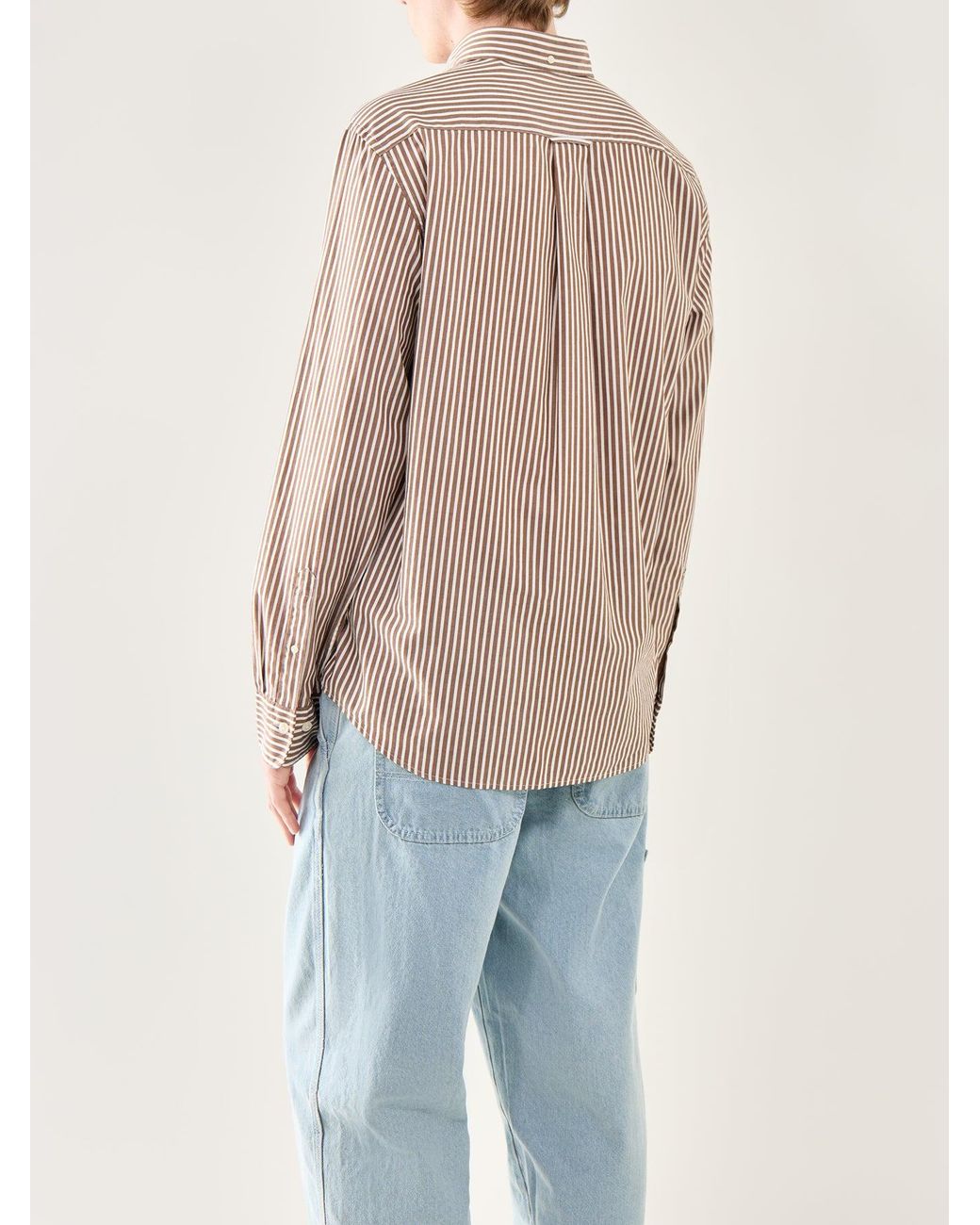 Gant Pink Classic Poplin Stripe Shirt for men