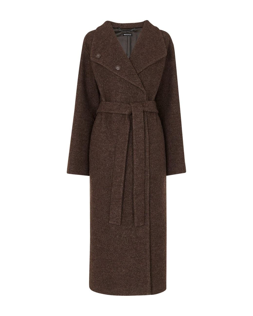 Whistles Brown Morgan Funnel Neck Coat Camel