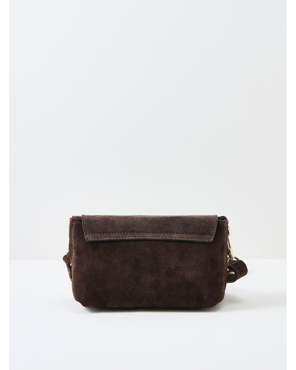 Apatchy London White Maisie Mini Suede Shoulder Bag