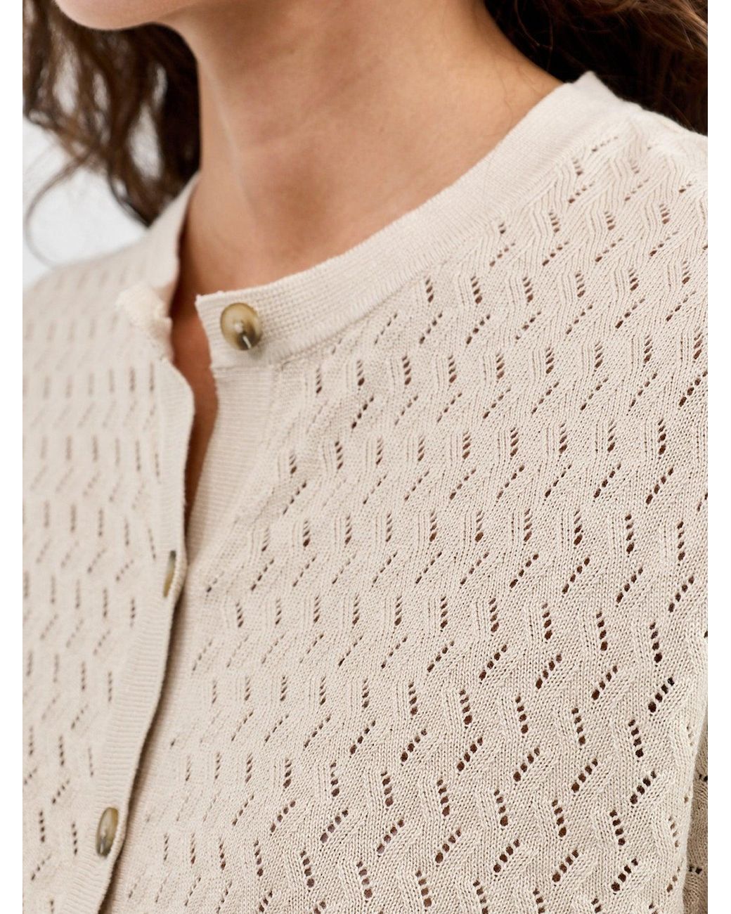 SELECTED White Slfmattis 2/4 Blend Cardigan Noos
