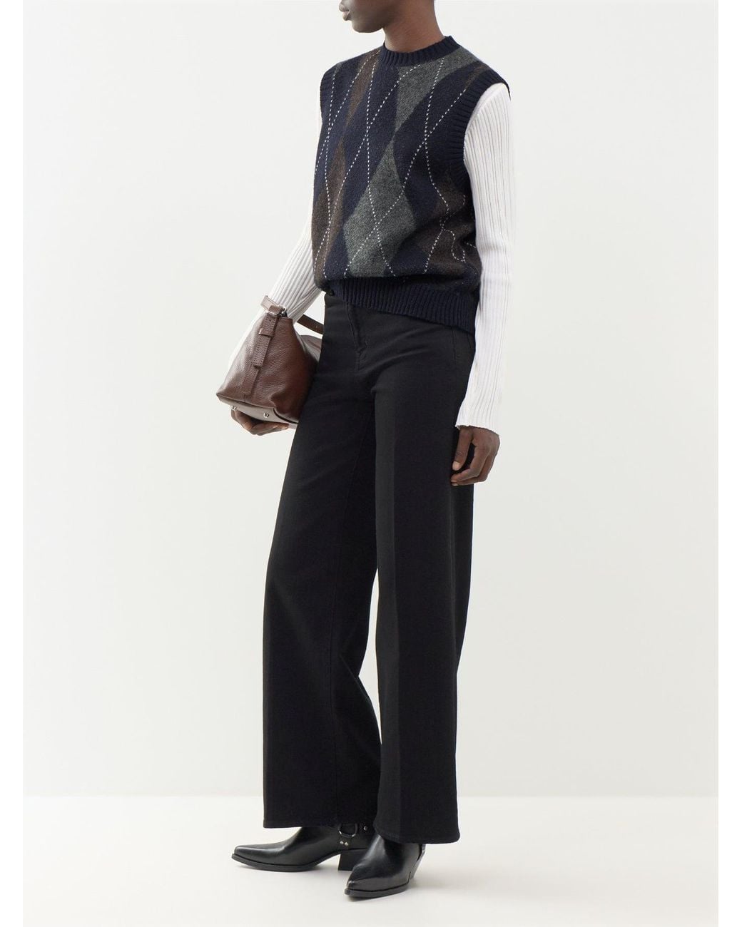 FRAME Black Le Slim Palazzo Wide Leg Jeans