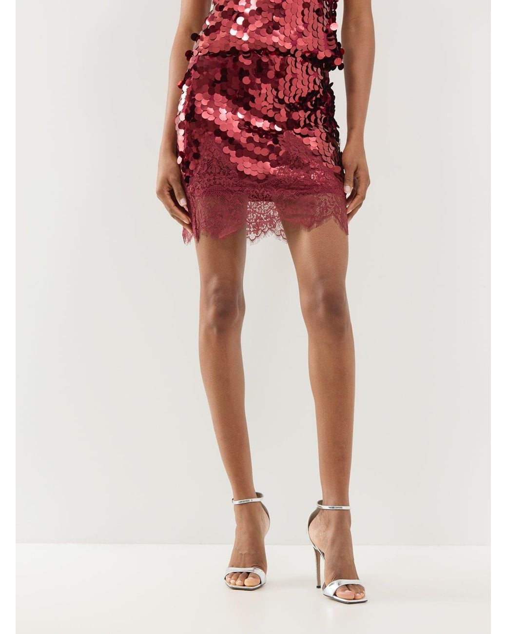 Never Fully Dressed Red Sequin Mini Maeva Skirt